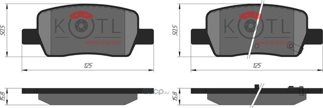 Колодки тормозные дисковые задние к-т (Kotl). Артикул 67kt