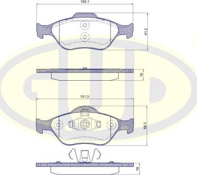 Тормозные колодки G.U.D.. Артикул GBP076600