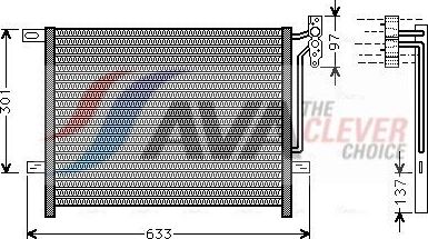 Радиатор кондиционера (конденсатор) AVA (алюминий). Артикул BW5397