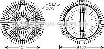 Муфта (вискомуфта) вентилятора AVA (алюминий). Артикул AIC286