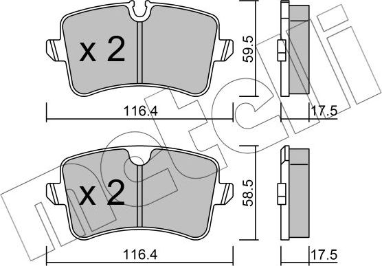 Тормозные колодки Metelli. Артикул 22-0955-0