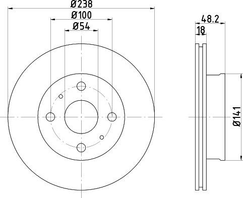 Тормозной диск Nisshinbo передний для Toyota Corolla E90 1987-1995. Артикул ND1053K