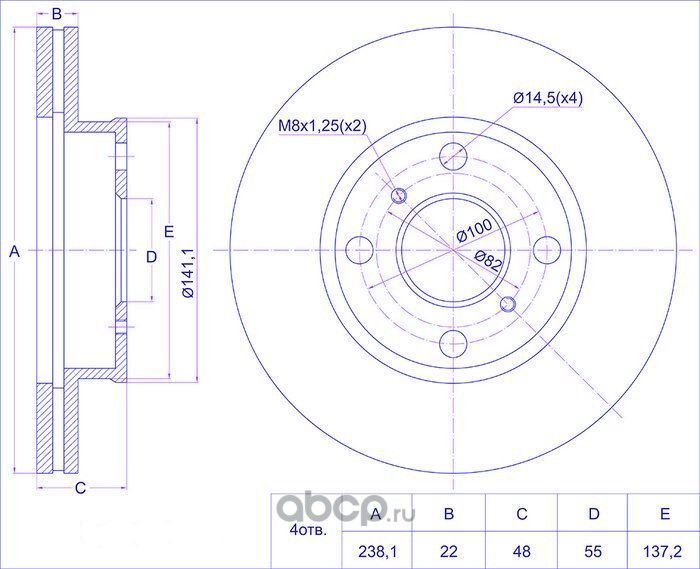 Диск тормозной (TI-Guar). Артикул TG4351212580