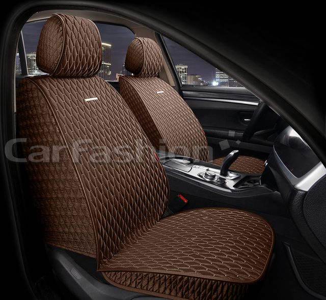 Накидки универсальные CarFashion Iceberg Front на передние сидения авто, цвет Коричневый/Коричневый/Коричневый. Артикул 26218