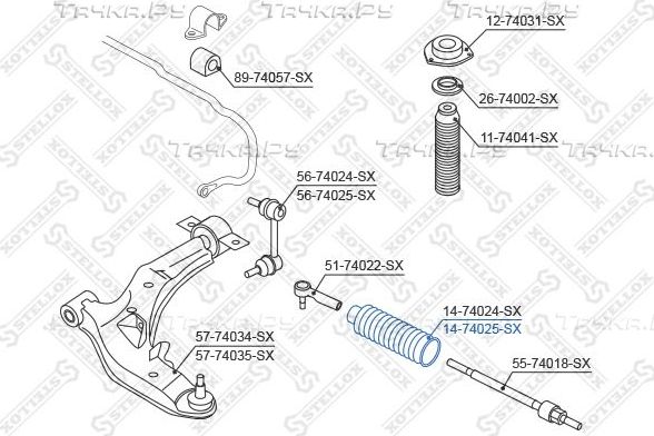 Пыльник рулевой рейки Stellox. Артикул 14-74025-SX