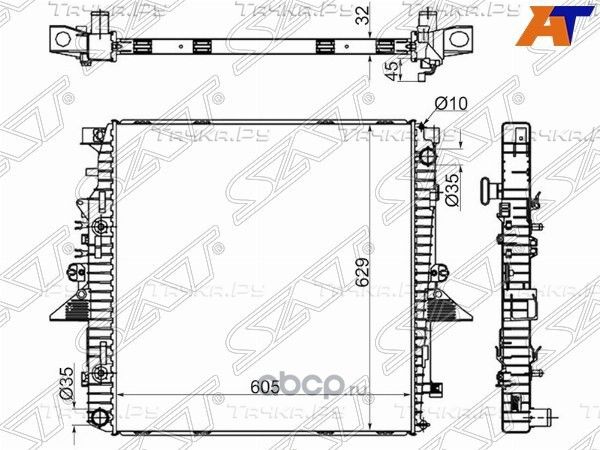 РАДИАТОР RANGE ROVER SPORT  DISCOVERY III 4.04.4 (SAT). Артикул LR000104