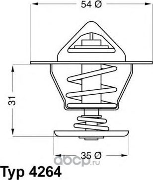 Термостат VW Golf (83-92),Passat (94-96) с прокладкой WAHLER Wahler. Артикул 426484D