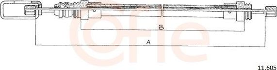 Трос ручника (тросик ручного тормоза) Cofle. Артикул 92.11.605