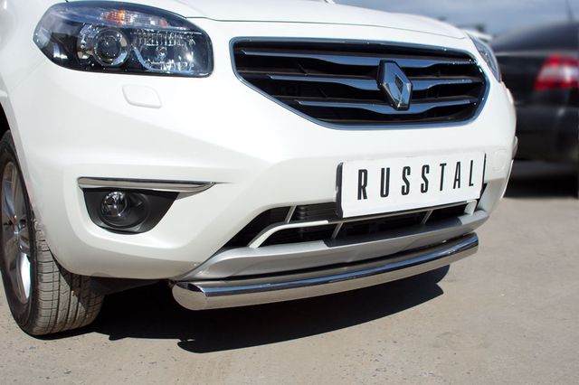 Защита RusStal переднего бампера d76 (дуга) для Renault Koleos 2012-2025. Артикул RKZ-000580