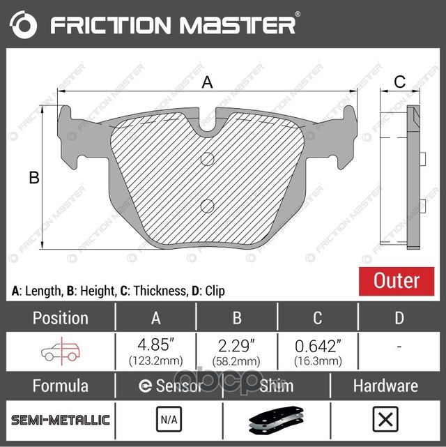 Колодки тормозные дисковые (Frictionmaster). Артикул MKD1170