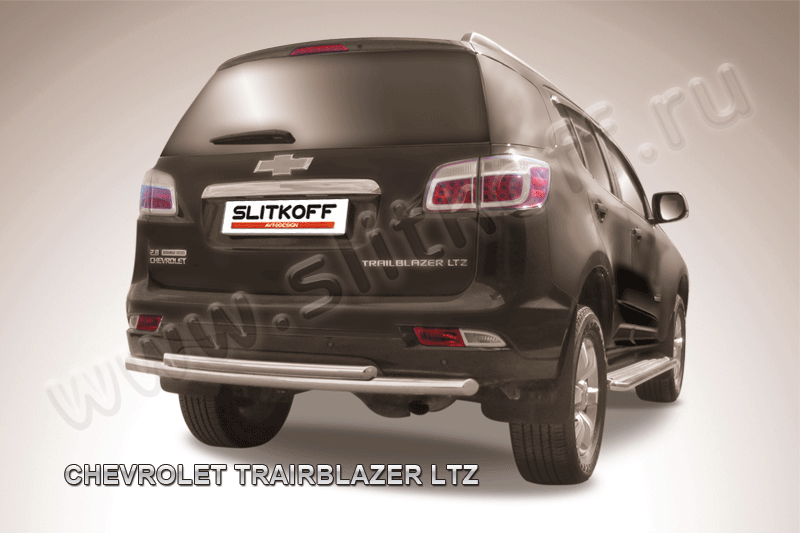 Защита Slitkoff заднего бампера d57/42 двойная для Chevrolet TrailBlazer II 2012-2016. Артикул CHTB12-012