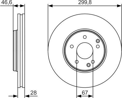 Тормозной диск Bosch передний для Chrysler Crossfire 2003-2008. Артикул 0 986 479 R79