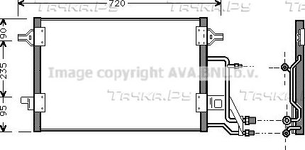 Радиатор кондиционера (конденсатор) AVA для Volkswagen Passat B5 1996-2000. Артикул AI5140