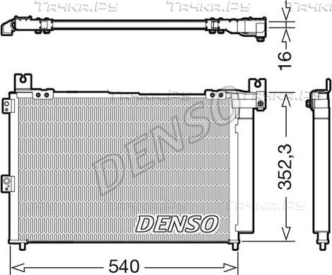 Радиатор кондиционера (конденсатор) Denso для Mazda BT-50 I 2006-2015. Артикул DCN44014