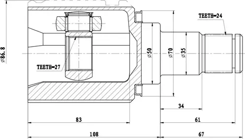 Шрус Внутренний (Zikmar). Артикул Z87509R