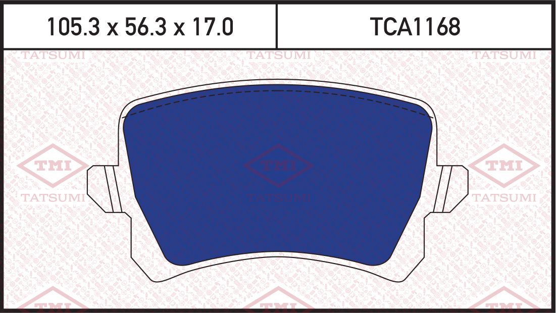 Колодки тормозные задние AUDI Q3 2011- VW Passat/Passat CC/Sharan/Tiguan 2005- S (Tatsumi). Артикул TCA1168