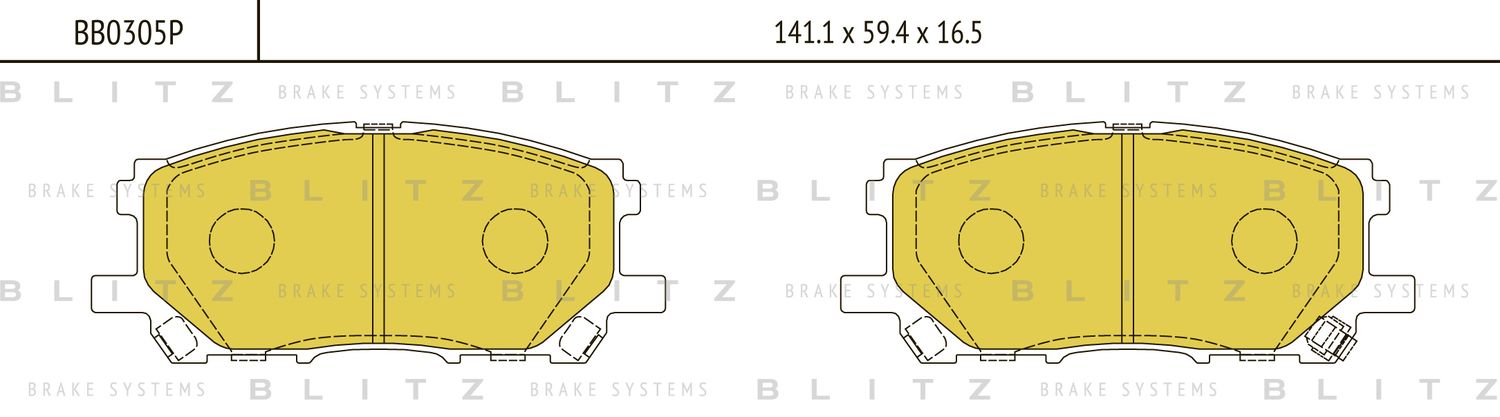Колодки тормозные LEXUS RX300 03- перед. (Blitz). Артикул BB0305P