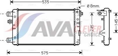Радиатор охлаждения двигателя AVA для Fiat Seicento I 1998-2010. Артикул FTA2239
