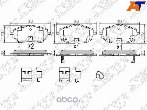 Колодки тормозные FR TOYOTA AURISHYBRIDCOROLLA  (SAT). Артикул ST0446502391