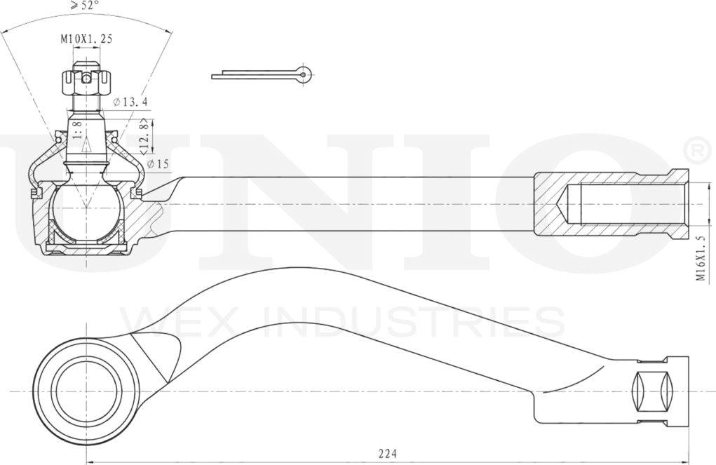 Наконечник рулевой тяги (Unio). Артикул SSP-10159