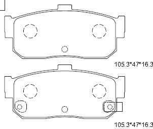 Тормозные колодки Asimco задние для Nissan Maxima A32 1995-2000. Артикул KD1714