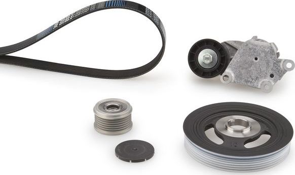 Приводной ремень поликлиновой с роликами (комплект) Gates Micro-V® для Citroen C2 2005-2009. Артикул K206PK803