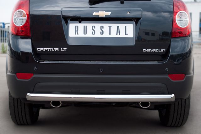 Защита RusStal заднего бампера d63 (дуга) для Chevrolet Captiva 2012-2013. Артикул CHCZ-000831
