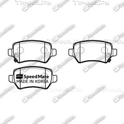 Тормозные колодки SpeedMate задние для Opel Corsa C 2000-2009. Артикул SM-BPE155