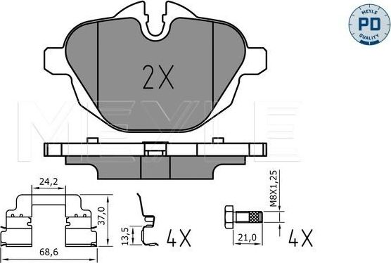 Тормозные колодки Meyle PD. Артикул 025 245 6118/PD