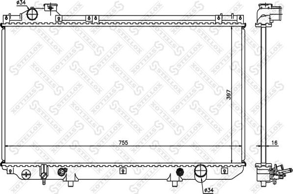 Радиатор охлаждения двигателя Stellox для Lexus GS I 1993-1997. Артикул 10-26376-SX