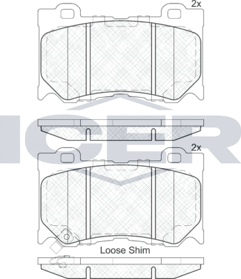 Тормозные колодки Icer. Артикул 182089