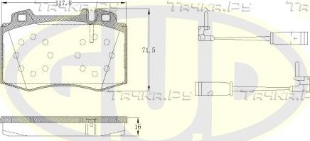 Тормозные колодки G.U.D.. Артикул GBP076902