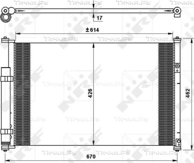 Радиатор кондиционера (конденсатор) NRF (алюминий). Артикул 35769