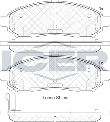 Тормозные колодки Icer. Артикул 182003