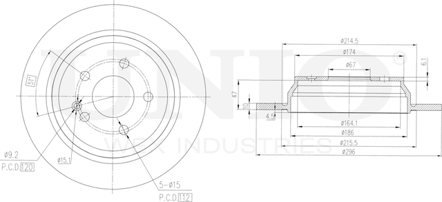 Диск тормозной (Unio). Артикул BRD-20167