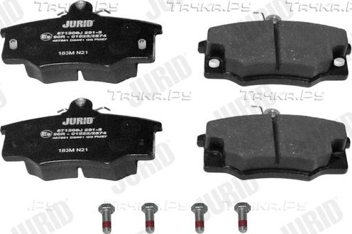 Тормозные колодки Jurid передние для Fiat Uno I 1985-1996. Артикул 571309J