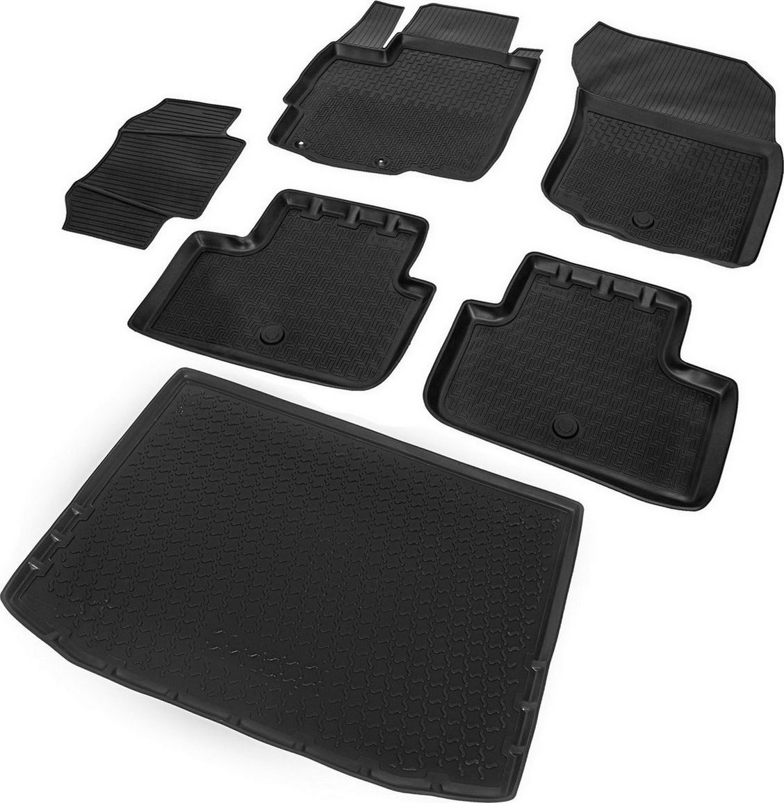 Комплект ковриков Rival для салона и багажника Mitsubishi ASX I рестайлинг 2012-2019 2020-2026. Артикул K14001002-1