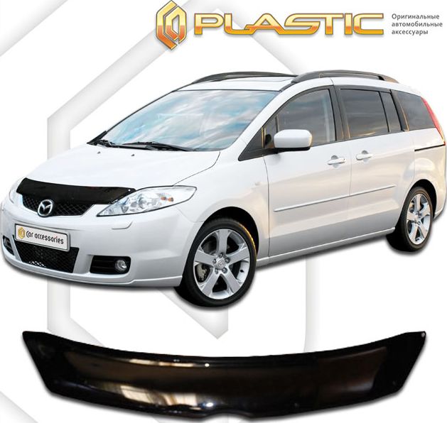 Дефлектор СА Пластик для капота (Classic черный) Mazda Premacy 2005-2010. Артикул 2010010103507