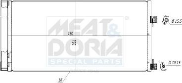 Радиатор кондиционера (конденсатор) Meat & Doria. Артикул 991140
