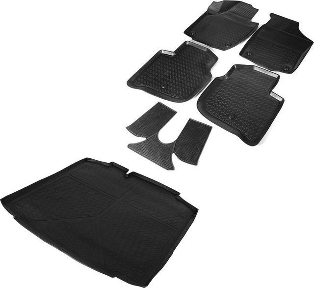 Комплект ковриков Rival для салона и багажника Skoda Rapid I лифтбек 2012-2020. Артикул K15102001-2