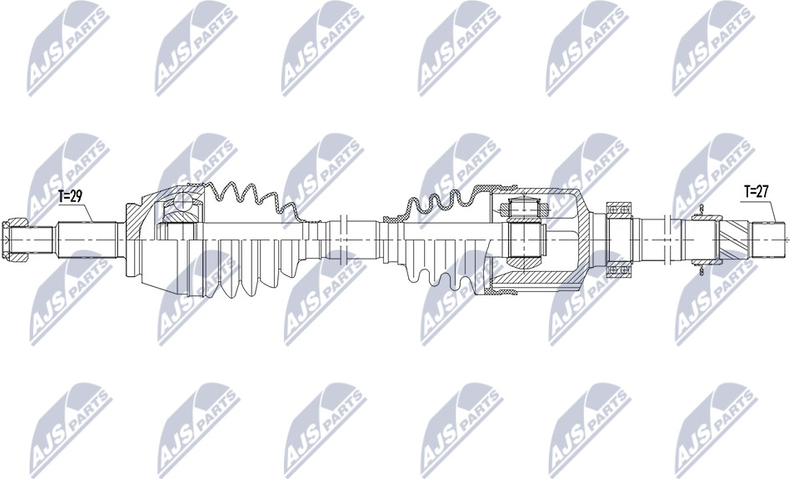 Полуось (привод в сборе, приводной вал) NTY. Артикул NPW-RE-162
