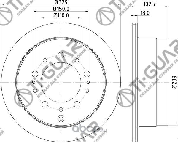 Диск тормозной (TI-Guar). Артикул TG4243160280