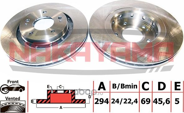 Диск тормозной (Nakayama). Артикул Q4253