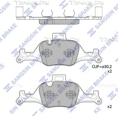 Тормозные колодки Sangsin Hi-Q передние для BMW X3 III (G01) 2017-2020. Артикул SP2601