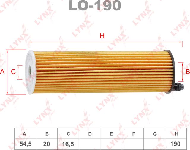 Масляный фильтр LYNXauto. Артикул LO-190