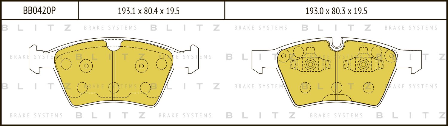 Колодки тормозные MB W164/W251/X165 -08 перед. (Blitz). Артикул BB0420P