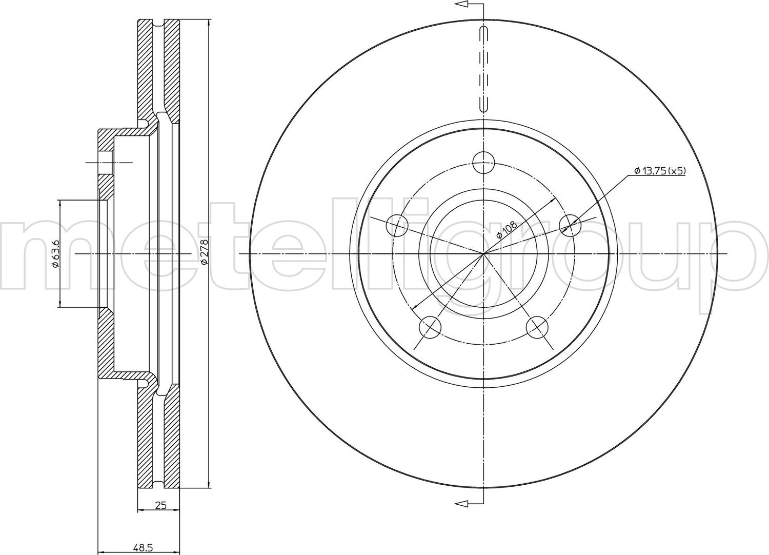Тормозной диск Metelli. Артикул 23-0685C