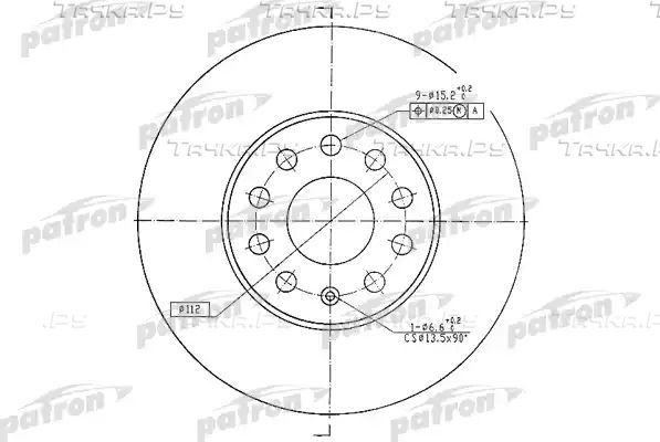 Тормозной диск Patron передний для Volkswagen Golf VI 2007-2013. Артикул PBD4295