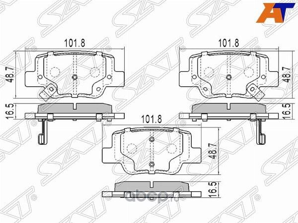 Колодки тормозные задние TOYOTA VERSO R20 09- (SAT). Артикул ST044660F010