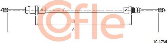 Трос ручника (тросик ручного тормоза) Cofle. Артикул 92.10.4736